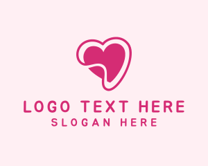 Online Relationship - Pink Heart Sticker logo design
