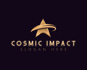 Asteroid - Cosmic Star Swoosh logo design