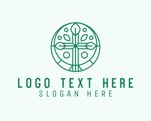 God - Stained Glass Holy Cross logo design
