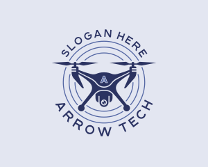 Quadcopter Drone Surveillance logo design