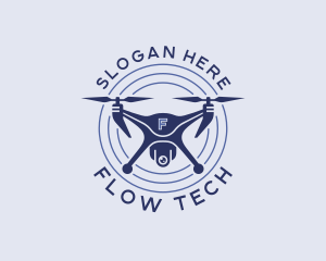 Quadcopter Drone Surveillance logo design