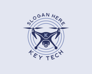 Quadcopter Drone Surveillance logo design