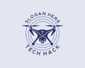 Quadcopter Drone Surveillance logo design