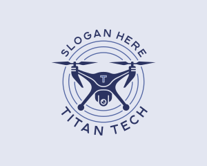 Quadcopter Drone Surveillance logo design