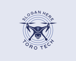 Quadcopter Drone Surveillance logo design