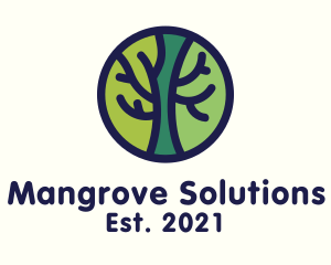 Mangrove - Green Tree Branches Badge logo design