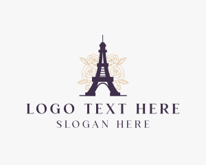 France - Paris Eiffel Tower logo design