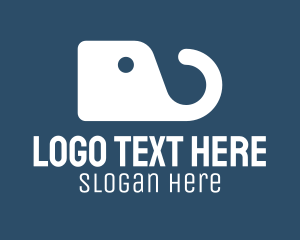 White - Simple Elephant Tag logo design