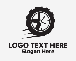 Car Shop - Tire Vulcanizing Clock logo design