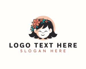 Floral - Child Girl Floral logo design