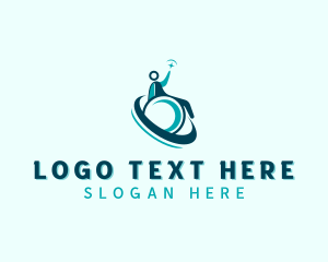 Healthcare Wheelchair Care logo design