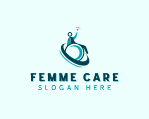 Healthcare Wheelchair Care logo design