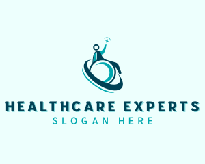 Healthcare Wheelchair Care logo design