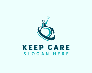 Healthcare Wheelchair Care logo design