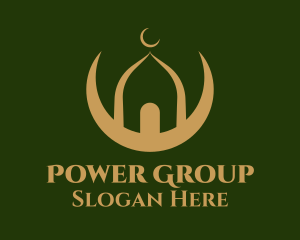 Gold Mosque Religious Logo