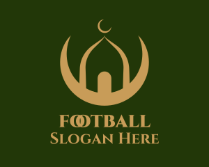 Gold Mosque Religious Logo