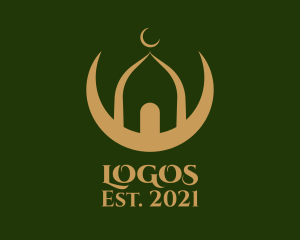 Kaaba - Gold Mosque Religious logo design