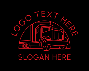 Trailer - Red Truck Vehicle logo design