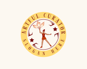 Female Fire Dancer logo design