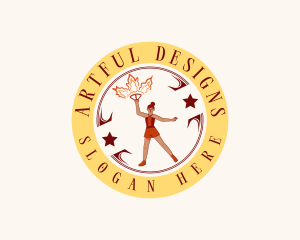 Female Fire Dancer logo design