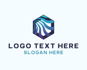 Cube - Hexagon Wave Technology logo design