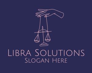 Libra Scale Astrology logo design