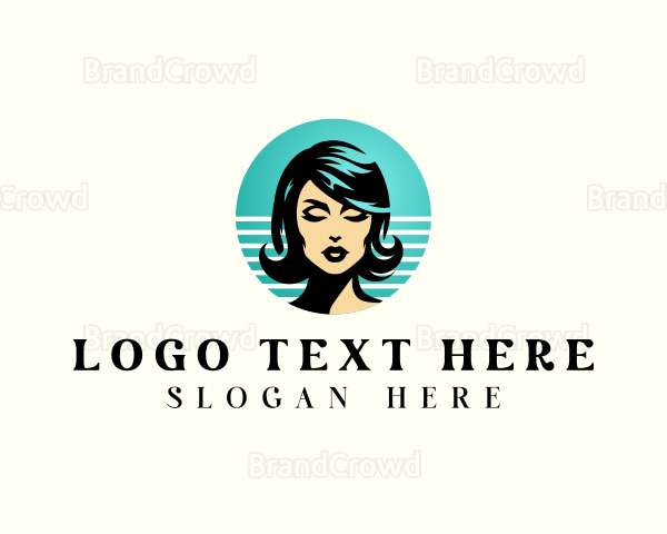 Pinup Retro Woman Logo