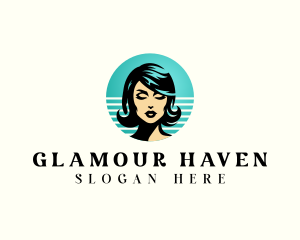 Pinup Retro Woman logo design