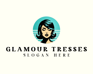 Pinup Retro Woman logo design