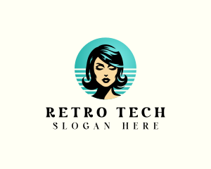 Pinup Retro Woman logo design