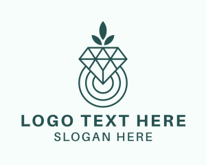 Glam - Leaf Diamond Jewel logo design