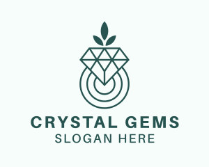 Leaf Diamond Jewel logo design