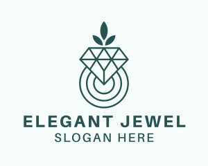 Leaf Diamond Jewel logo design