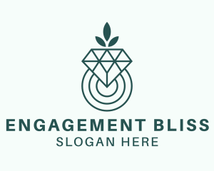 Engagement - Leaf Diamond Jewel logo design