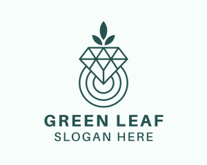 Leaf Diamond Jewel logo design