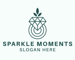 Engagement - Leaf Diamond Jewel logo design