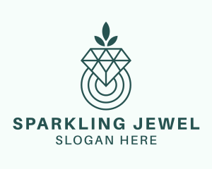 Leaf Diamond Jewel logo design