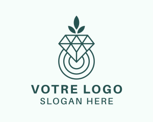 Interior Deign - Leaf Diamond Jewel logo design