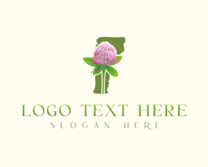 Map - Vermont Clover Flower logo design