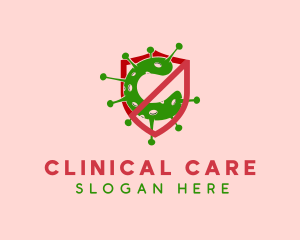 Virus Shield Letter C logo design