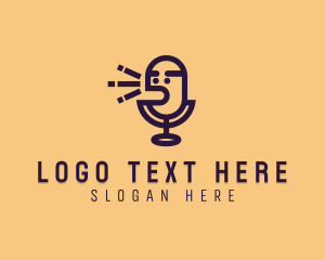 Singer - Microphone Podcast Media logo design