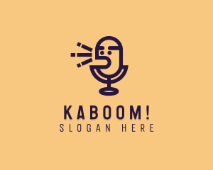 Mascot - Microphone Podcast Media logo design