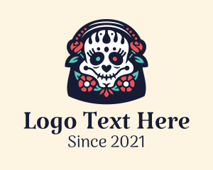 Feminine - Floral Mexican Skull logo design