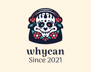 Tattoo Artist - Floral Mexican Skull logo design