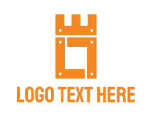 Geometric - Orange Crown Builder logo design