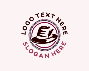 Abraham Lincoln - Feather Fedora Hat logo design