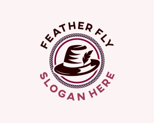 Feather Fedora Hat logo design