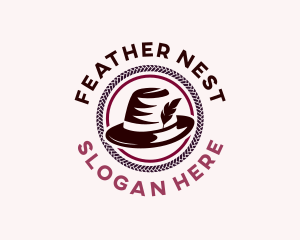 Feather Fedora Hat logo design