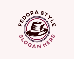 Fedora - Feather Fedora Hat logo design