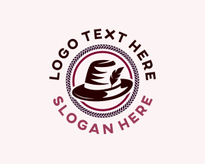 Feather Fedora Hat Logo